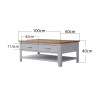 Grey Painted Large Coffee Table with Oak Grey Painted Large Coffee Table with Oak